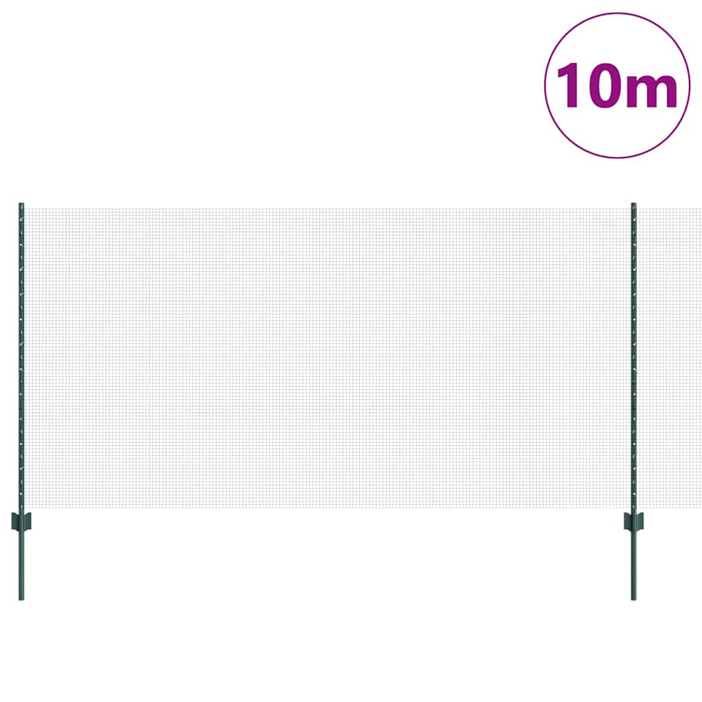 Vidaxl hek met paal groen 1,2 x 10 m staal en pvc