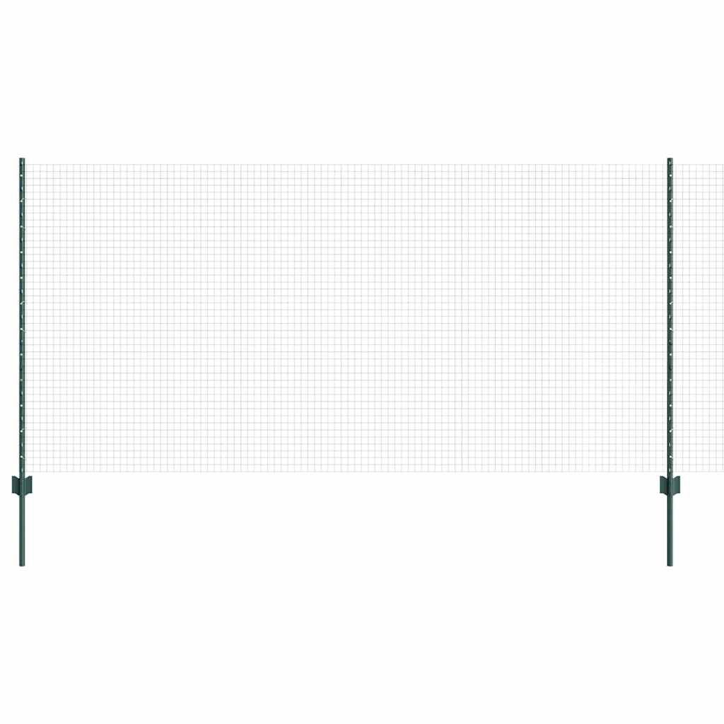 Vidaxl hek met paal groen 1,2 x 10 m staal en pvc