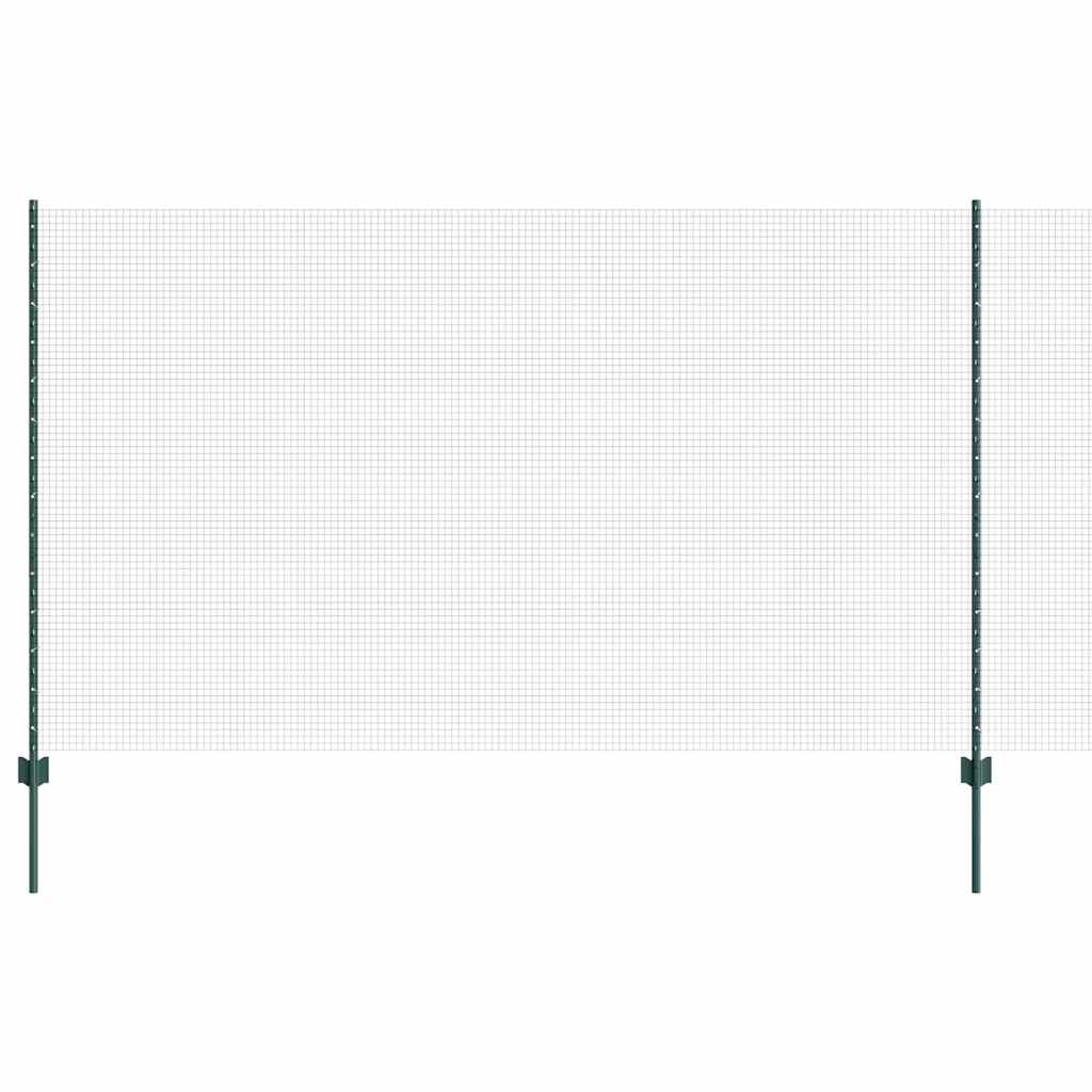 Vidaxl hek met paal groen 1,4 x 10 m staal en pvc