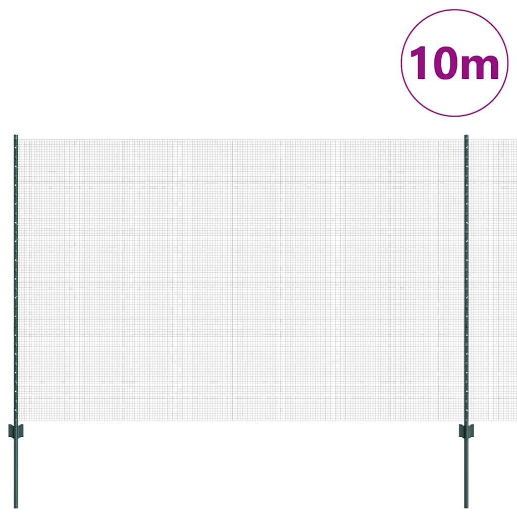 Vidaxl hek met paal groen 1,5 x 10 cm staal
