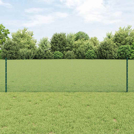 Vidaxl gelast draadhek met palen 25 x 0,6 m pvc-coated staal groen
