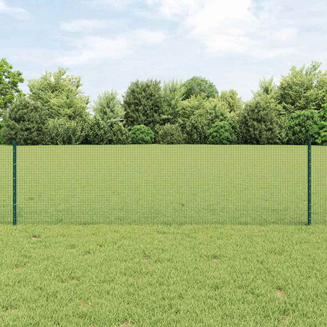 Vidaxl gelast draadhek met palen 25 x 0,6 m pvc-coated staal groen