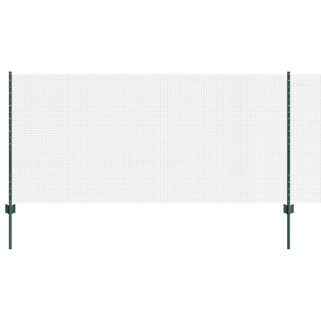 Vidaxl hek met paal groen 1 x 25 m staal