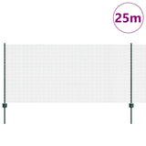 Vidaxl hek met paal groen 1 x 25 m staal