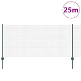 Vidaxl hek met paal groen 1 x 25 m staal