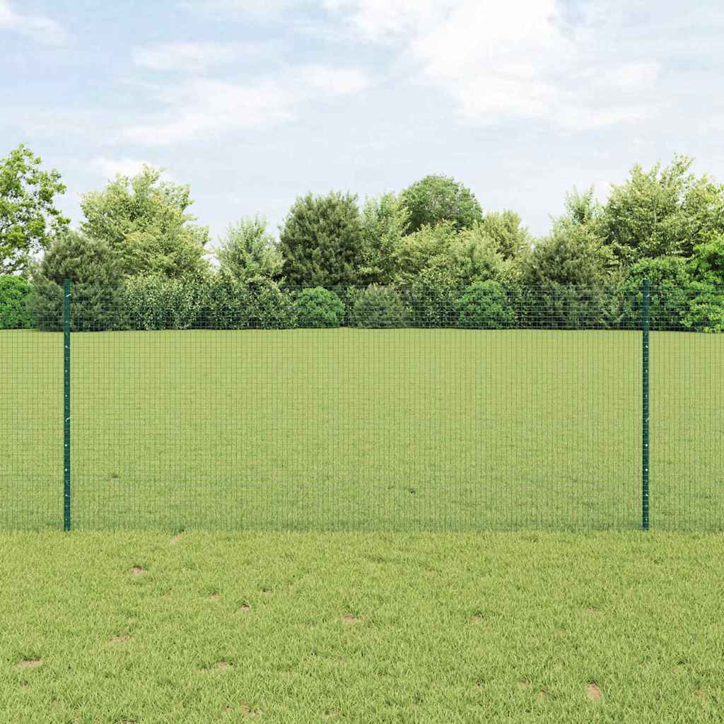 Vidaxl hek met paal groen 1 x 25 m staal