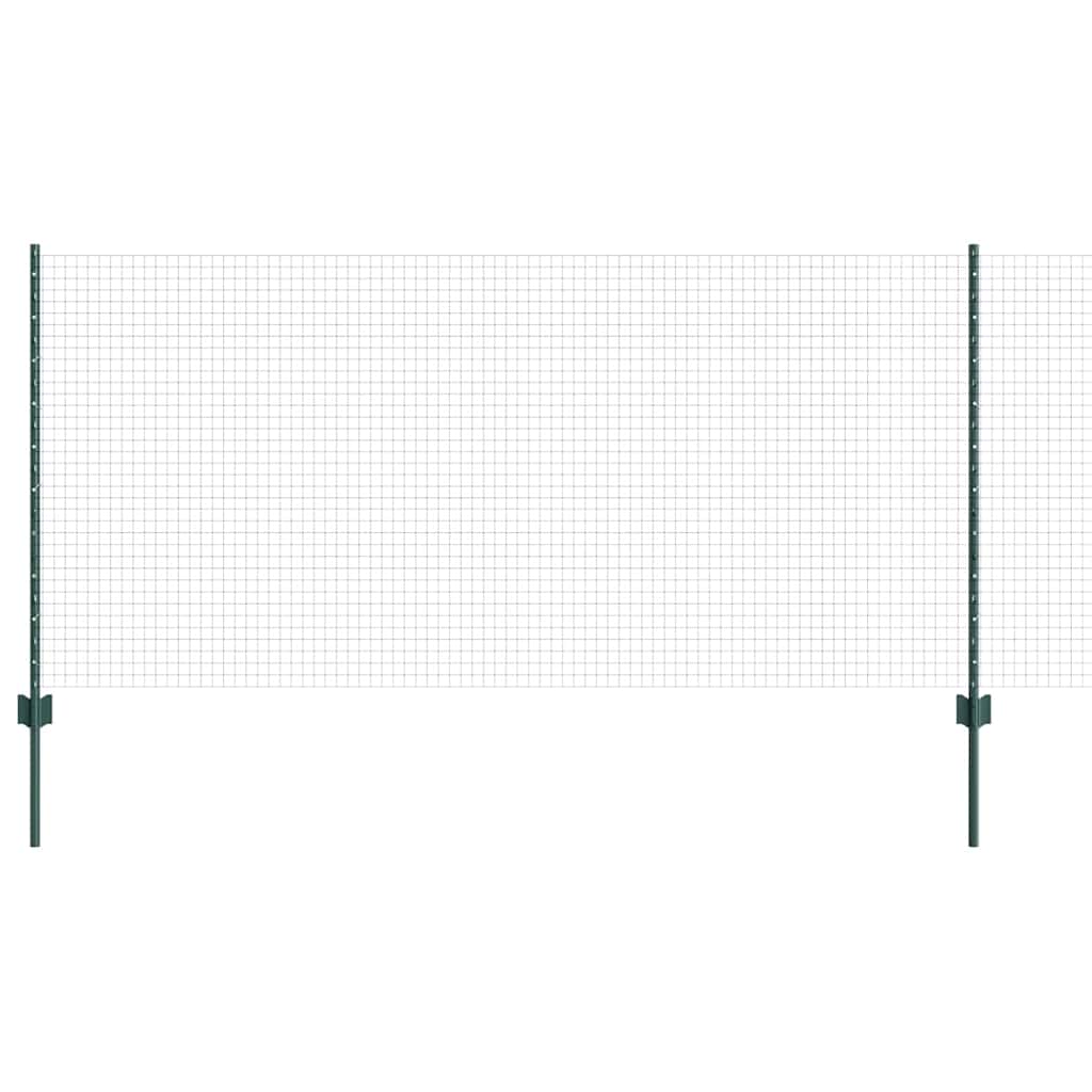Vidaxl hek met paal groen 1 x 25 m staal