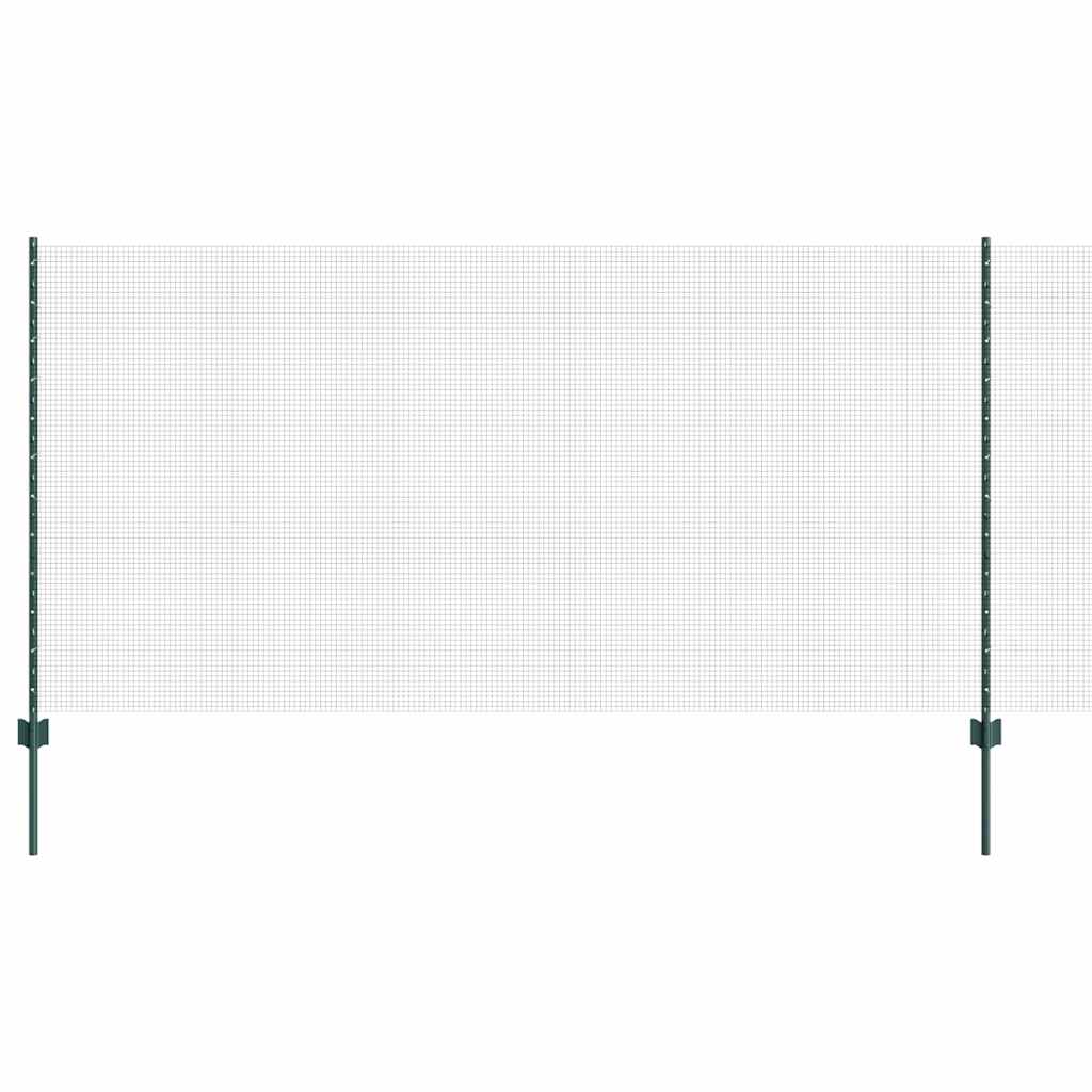 Vidaxl hek met paal groen 1,2 x 25 m staal en pvc