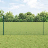 Vidaxl hek met paal groen 1,2 x 25 m staal en pvc