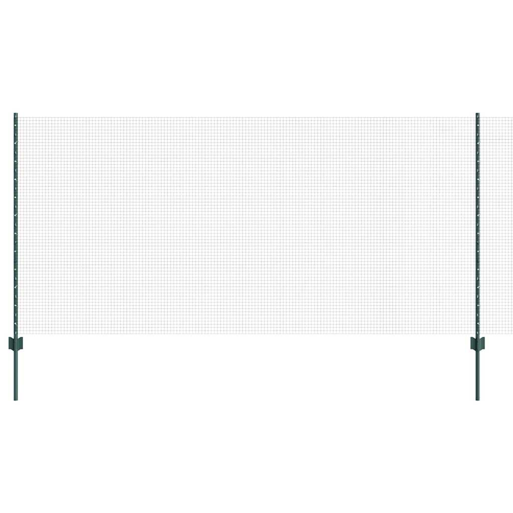 Vidaxl hek met paal groen 1,2 x 25 m staal en pvc