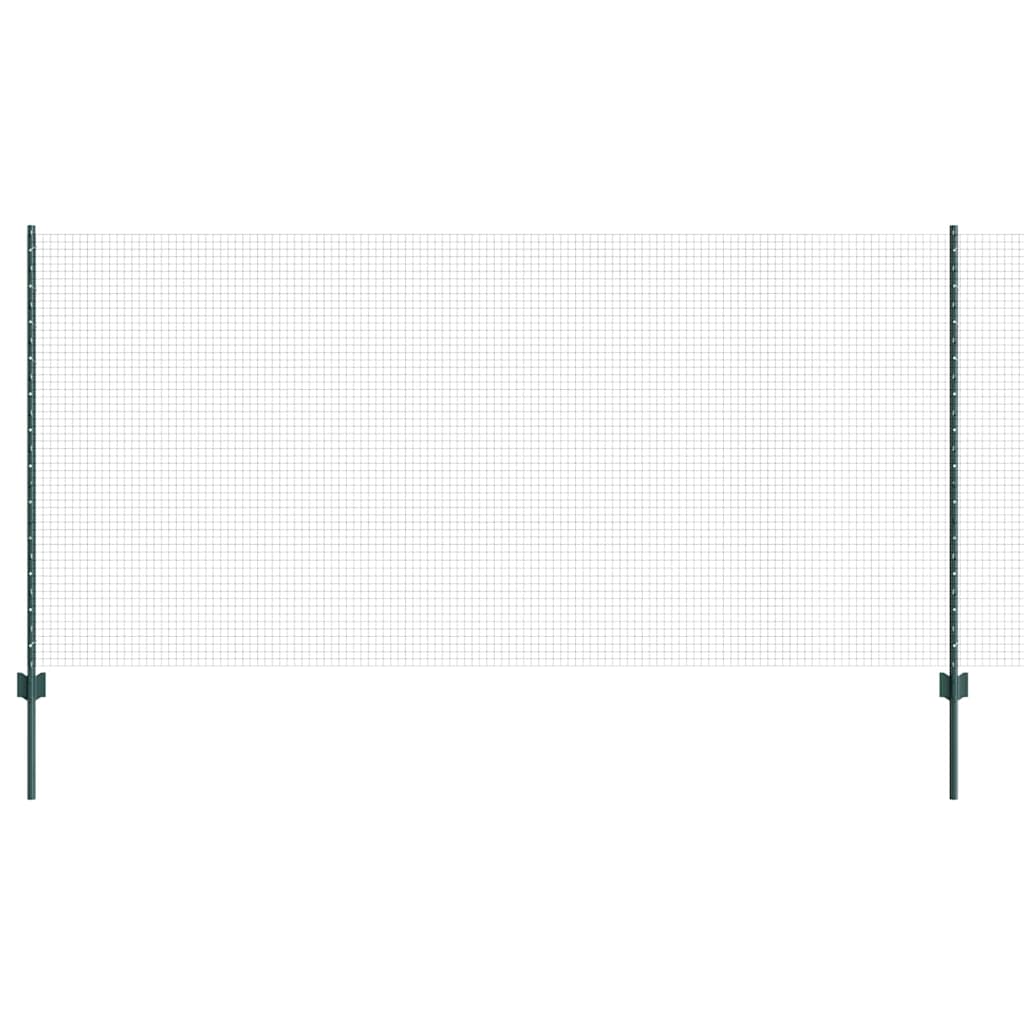 Vidaxl hek met paal groen 1,2 x 25 m staal en pvc