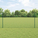 Vidaxl hek met paal groen 1,2 x 25 m staal en pvc