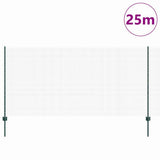 Vidaxl hek met paal groen 1,2 x 25 m staal en pvc