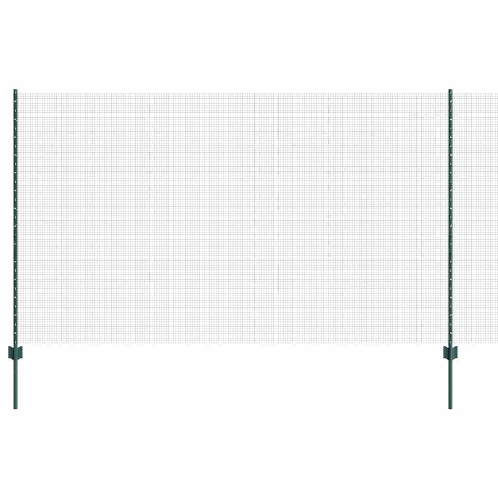 Vidaxl hek met paal groen 1,4 x 25 m staal en pvc