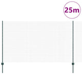Vidaxl hek met paal groen 1,4 x 25 m staal en pvc
