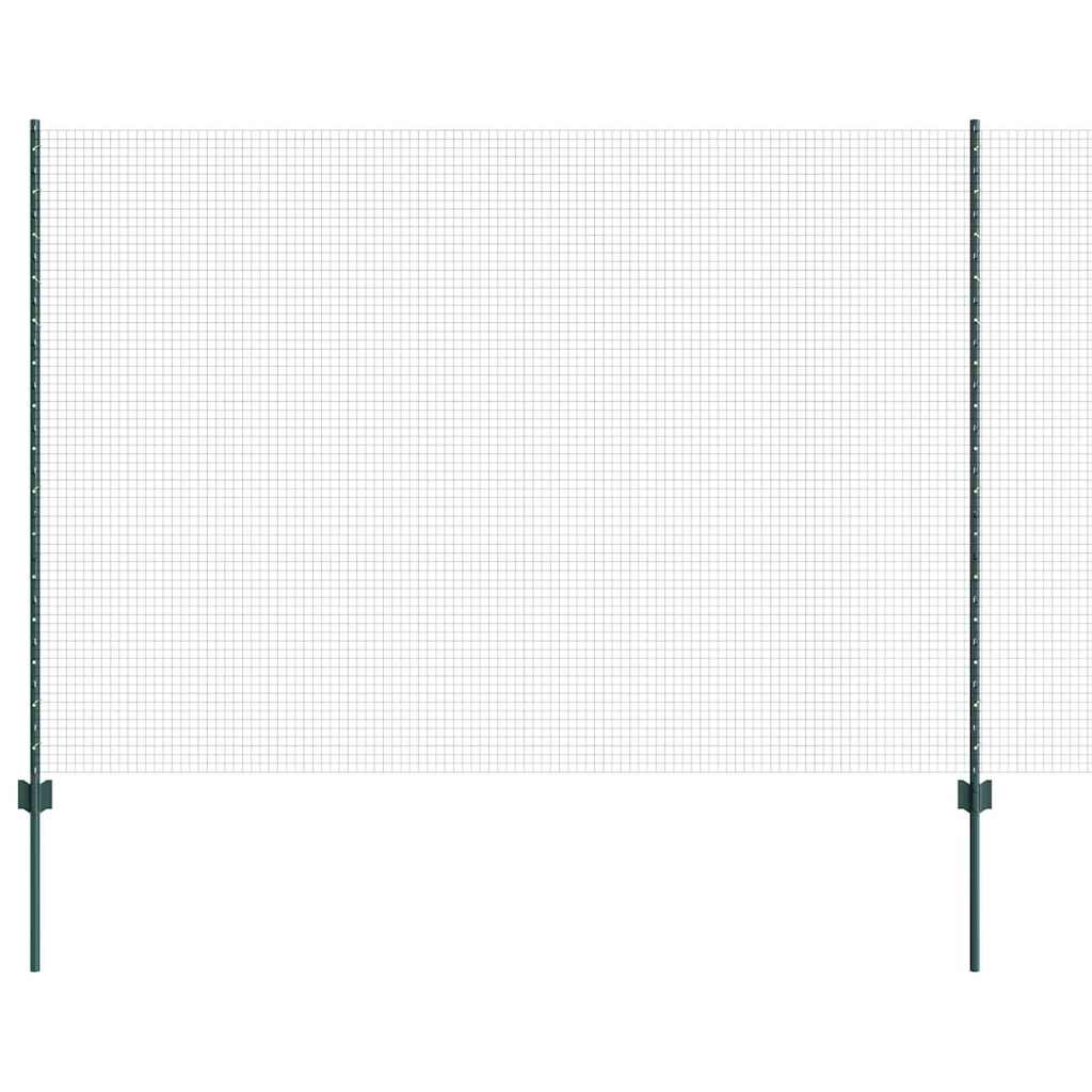 Vidaxl hek met paal groen 1,5 x 25 m staal