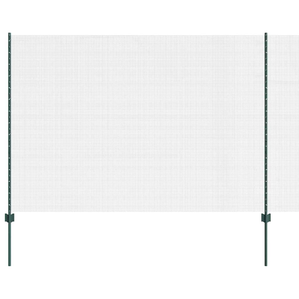 Vidaxl hek met paal groen 1,6 x 25 m staal en pvc