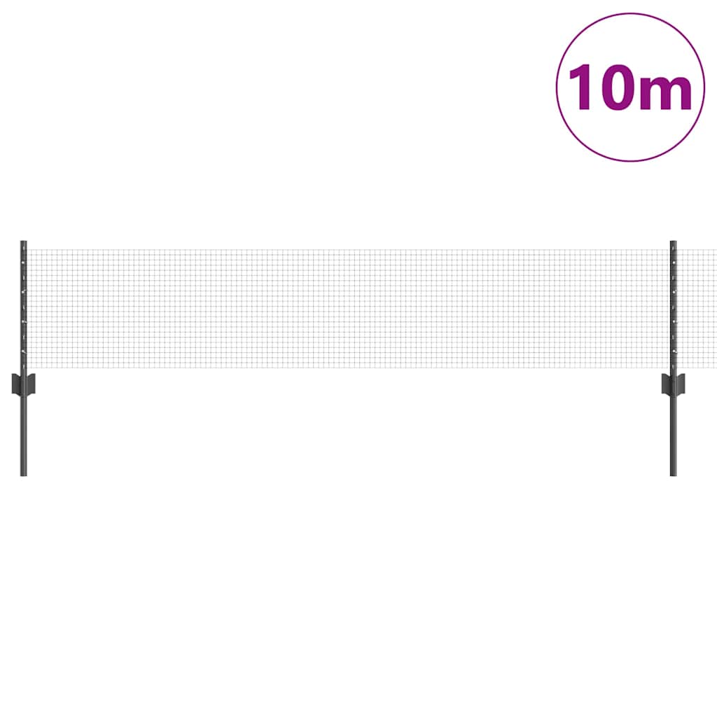 Vidaxl hek met paal grijs 0,4 x 10 m staal en pvc