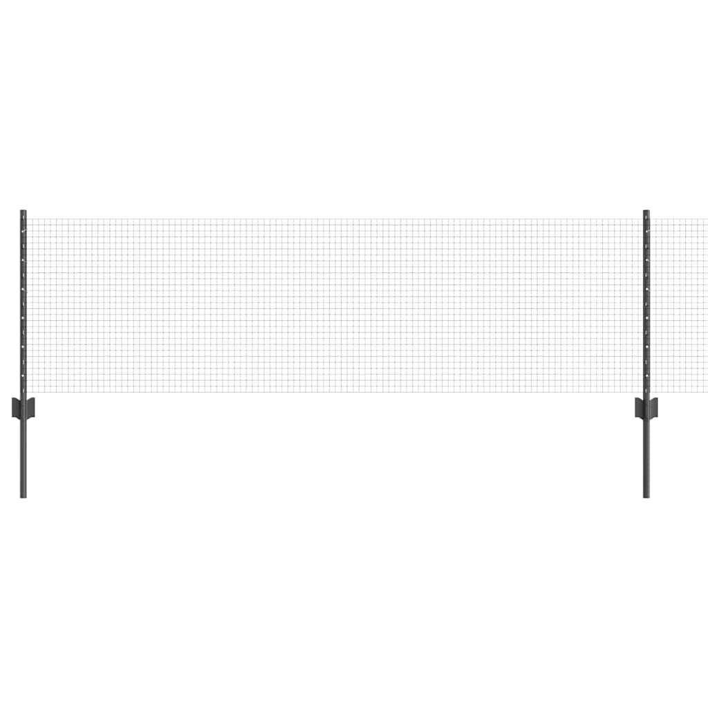 Vidaxl gelast draadhek met palen 10 x 0,6 m pvc-coated staal grijs