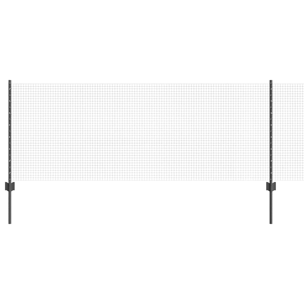 Vidaxl hek met paal grijs 0,8 x 10 m staal en pvc