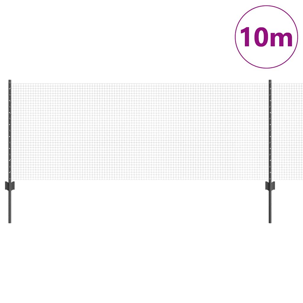 Vidaxl hek met paal grijs 0,8 x 10 m staal en pvc