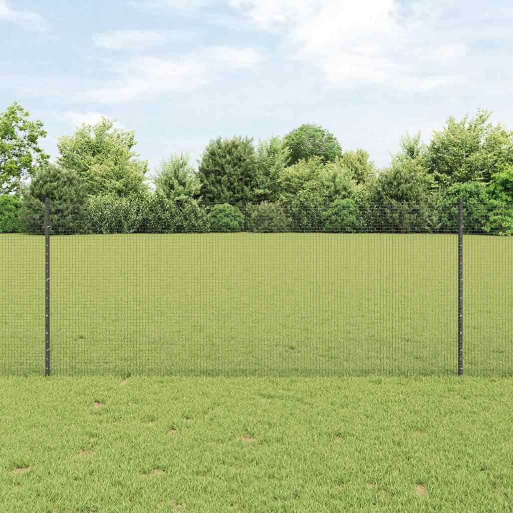 Vidaxl hek met paal grijs 1 x 10 m staal