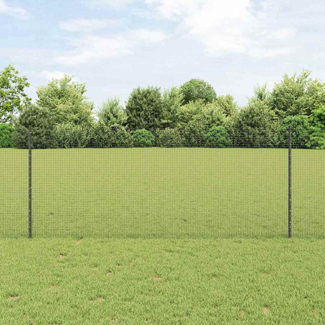 Vidaxl gelast draadhek met palen 10 x 1 m gegalvaniseerd staal grijs