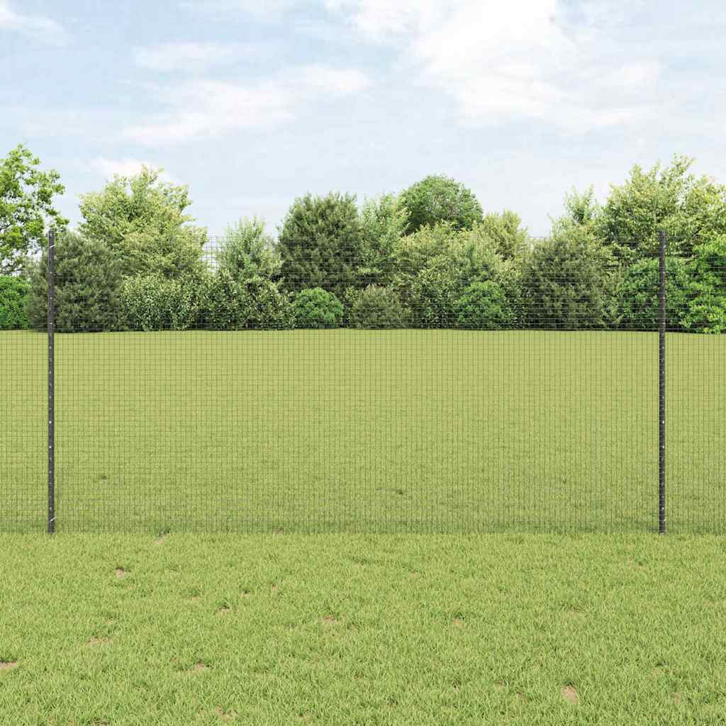 Vidaxl hek met paal grijs 1,2 x 10 m staal en pvc