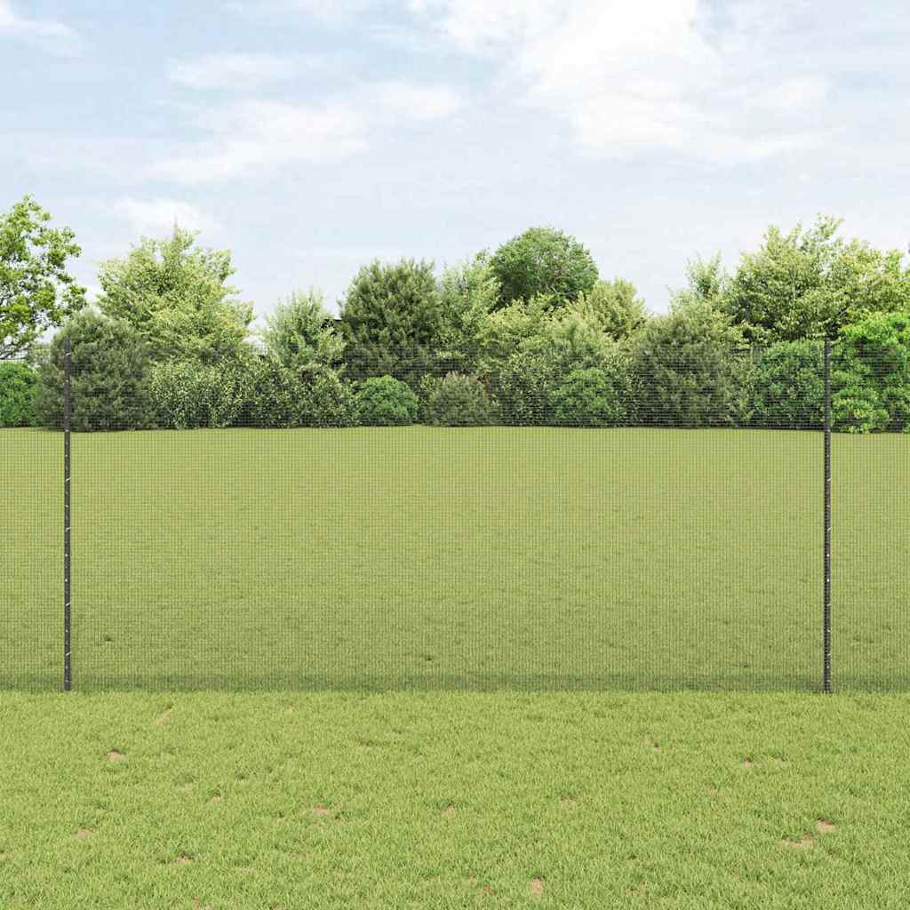 Vidaxl hek met paal grijs 1,4 x 10 m staal en pvc