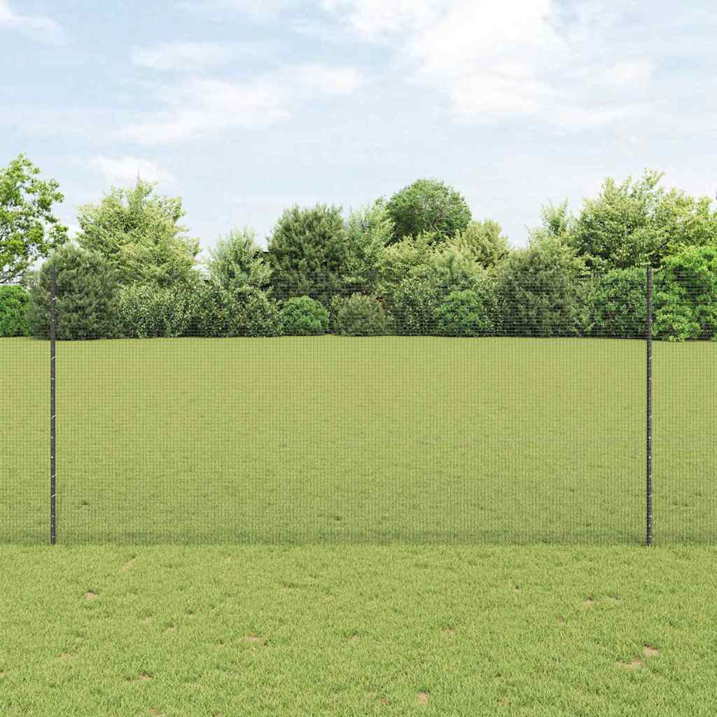 Vidaxl hek met paal grijs 1,4 x 10 m staal en pvc