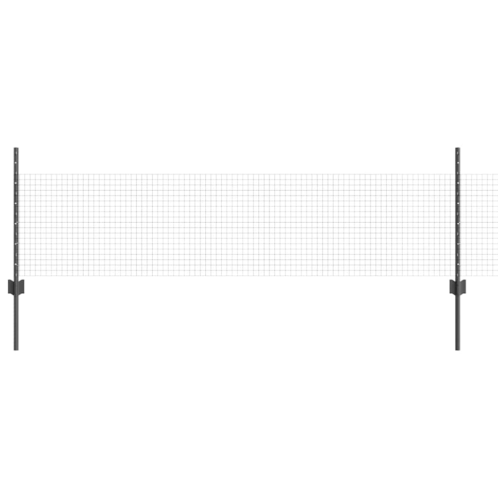 Vidaxl hek met paal grijs 0,5 x 25 m staal