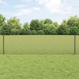 Vidaxl hek met paal grijs 0,6 x 25 m staal en pvc