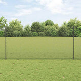 Vidaxl hek met paal grijs 1,2 x 25 m staal en pvc
