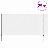 Vidaxl hek met paal grijs 1,2 x 25 m staal en pvc