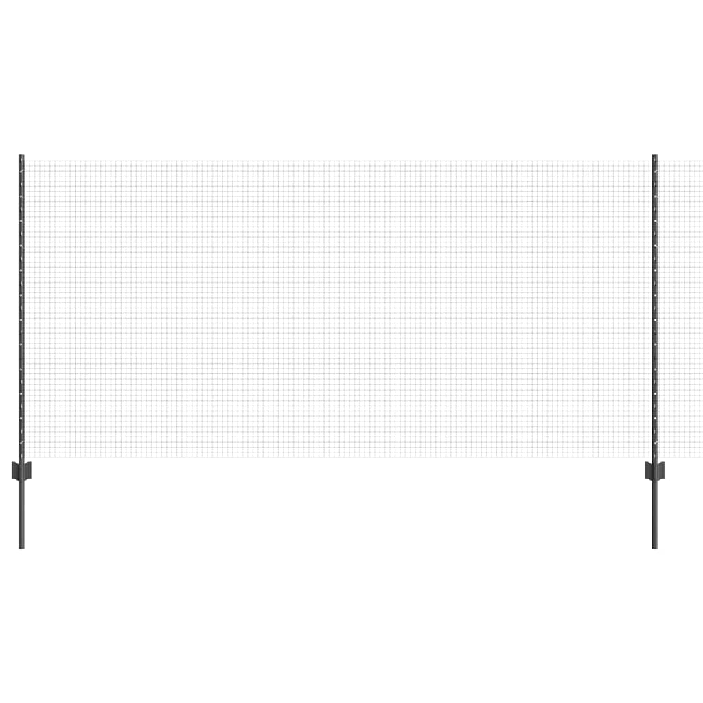 Vidaxl hek met paal grijs 1,2 x 25 m staal en pvc