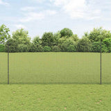 Vidaxl hek met paal grijs 1,4 x 25 m staal en pvc