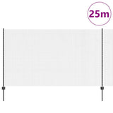 Vidaxl hek met paal grijs 1,4 x 25 m staal en pvc
