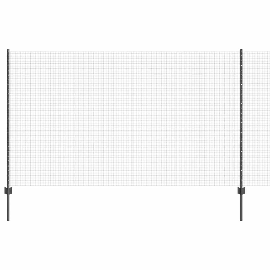 Vidaxl hek met paal grijs 1,4 x 25 m staal en pvc