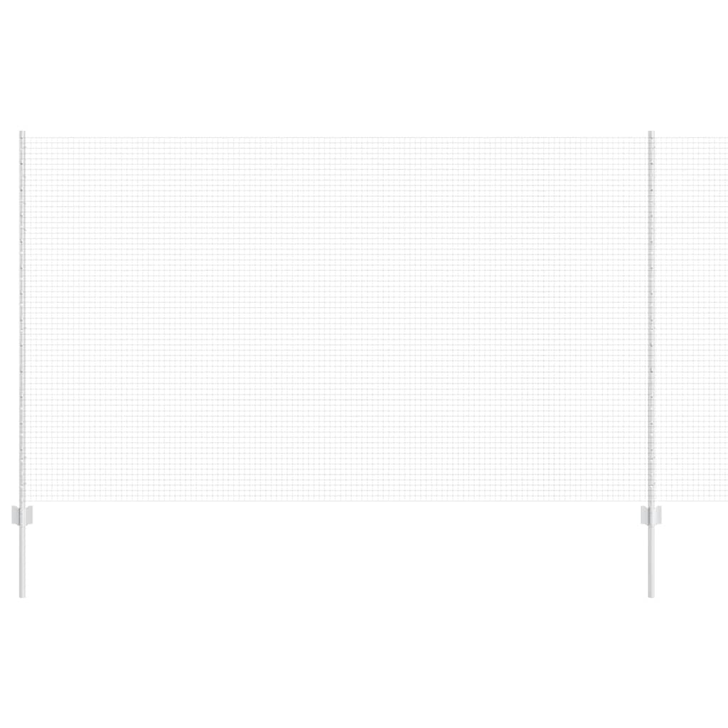 Vidaxl hek met paal grijs 1,4 x 25 m staal en pvc