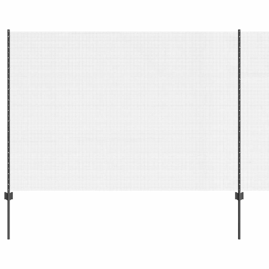 Vidaxl hek met paal grijs 1,5 x 25 m staal