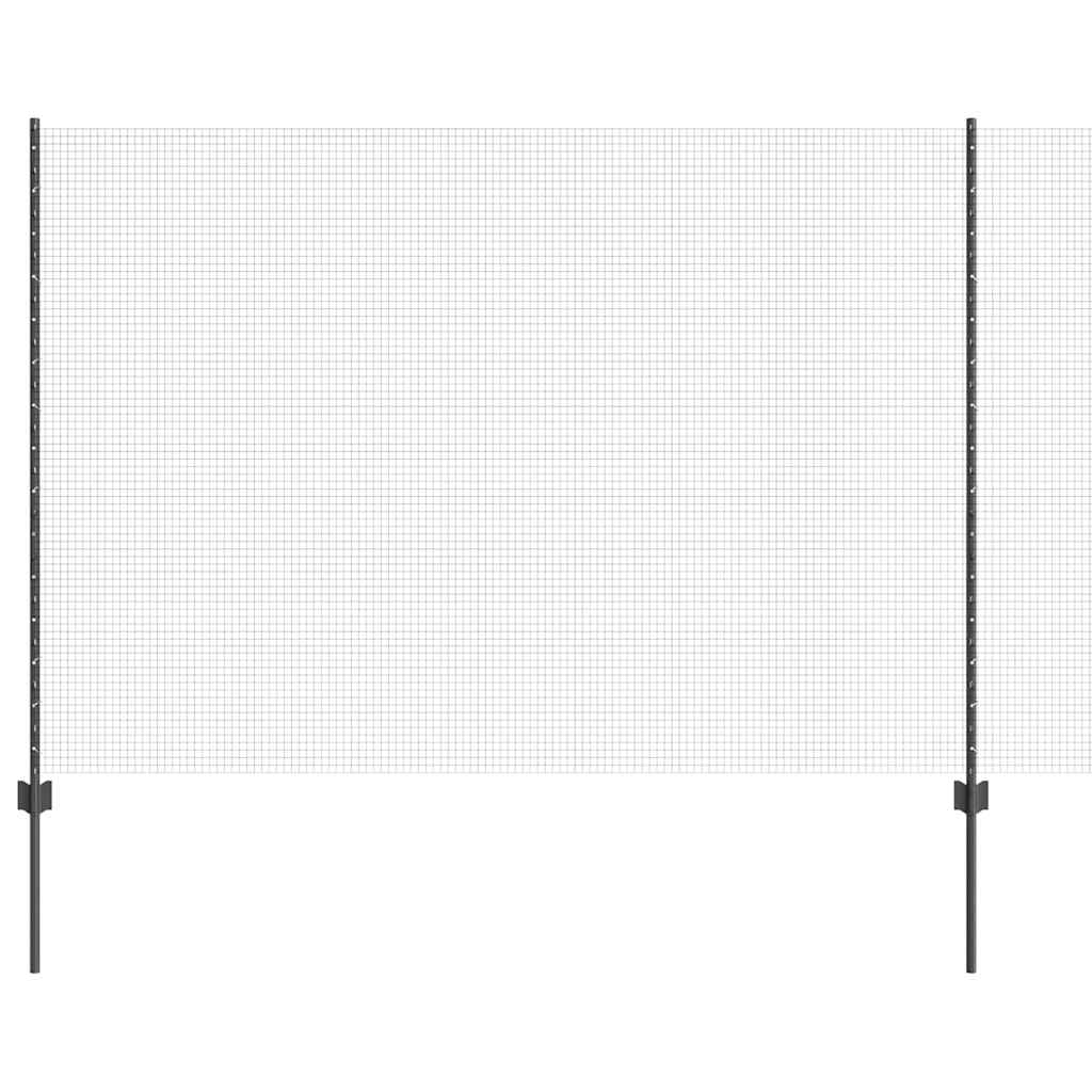 Vidaxl hek met paal grijs 1,5 x 25 m staal en pvc