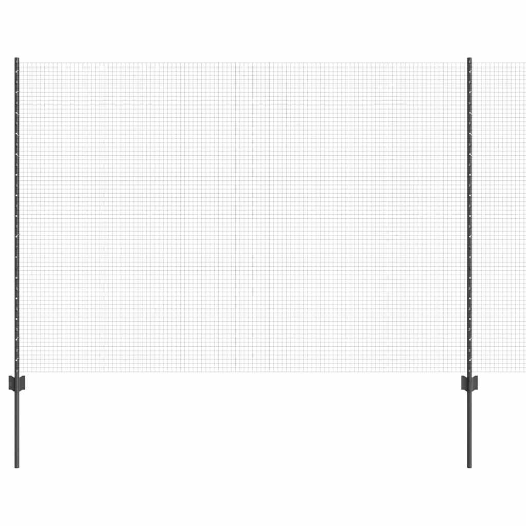 Vidaxl hek met paal grijs 1,5 x 25 m staal