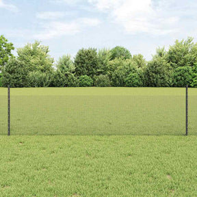 Vidaxl gelast draadhek met palen 50 x 0,5 m pvc-coated staal grijs