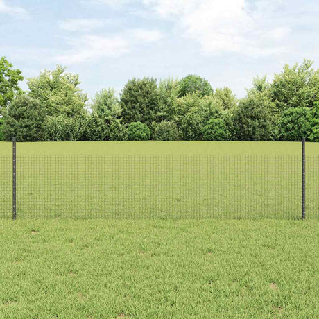 Vidaxl gelast draadhek met palen 50 x 0,5 m pvc-coated staal grijs