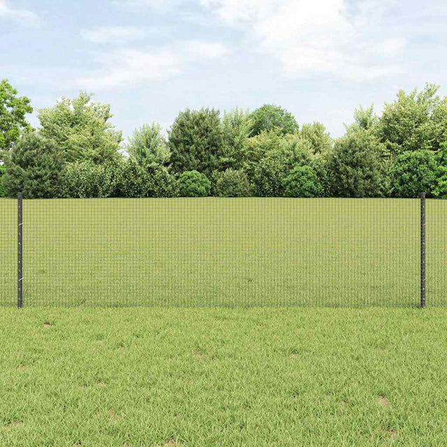 Vidaxl gelast draadhek met palen 50 x 0,6 m pvc-coated staal grijs