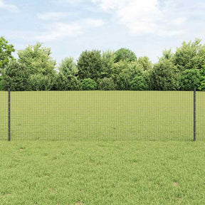 Vidaxl gelast draadhek met palen 50 x 0,6 m pvc-coated staal grijs