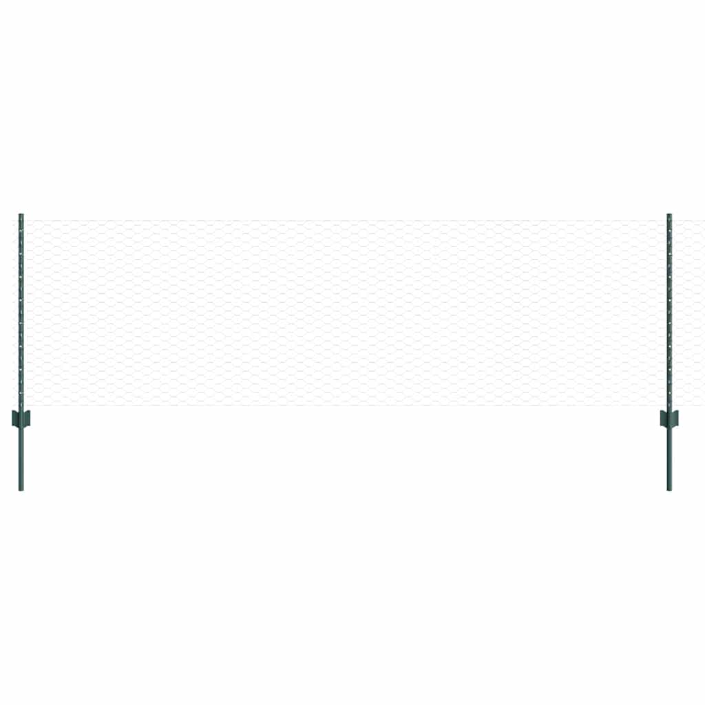 Vidaxl hek met paal groen 0,8 x 10 m staal en pvc