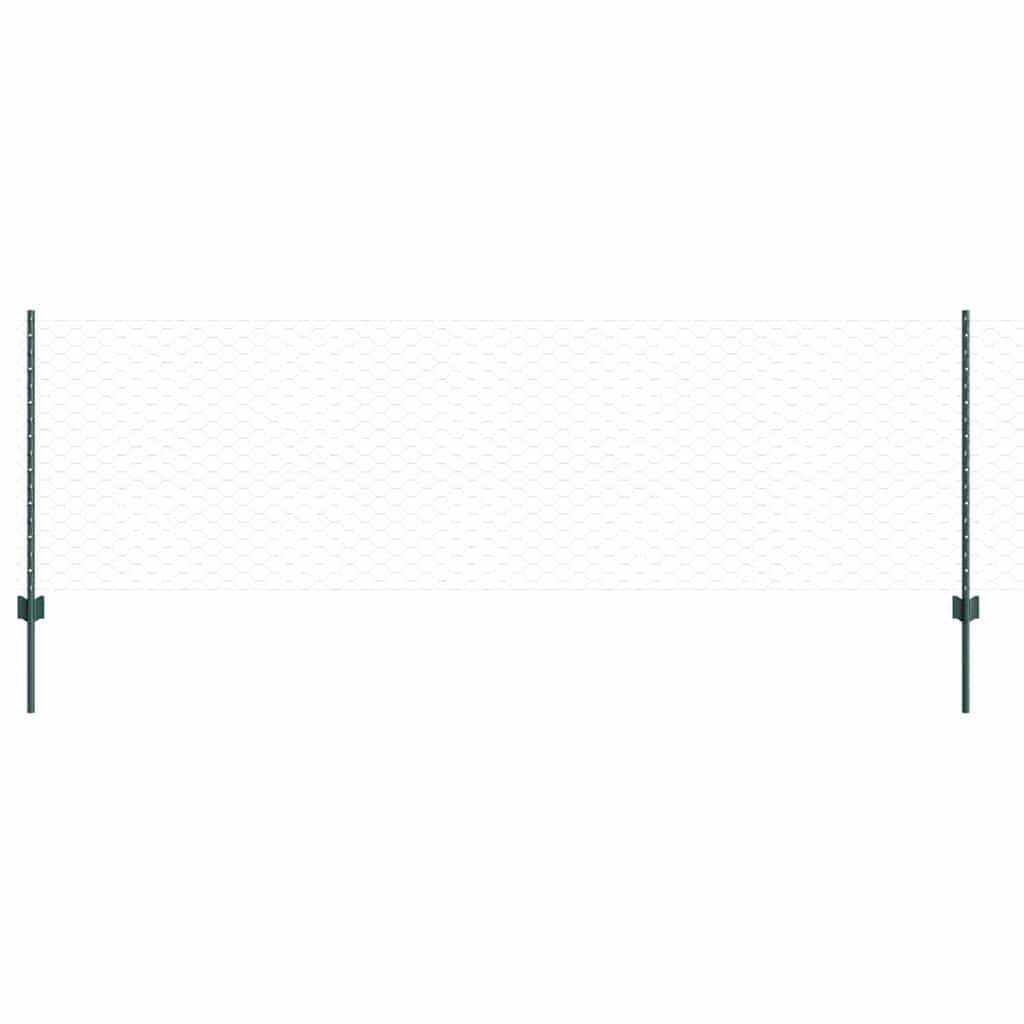 Vidaxl hek met paal groen 0,8 x 10 m staal en pvc