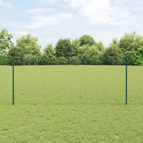 Vidaxl zeshoekig gaasgek met palen 10 x 1 m pvc-coated staal groen