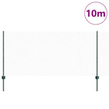 Vidaxl hek met paal groen 1 x 10 m staal en pvc